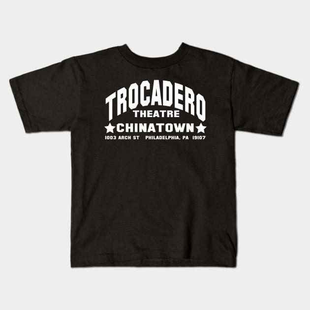 Trocadero Poster (white) Kids T-Shirt by BradyRain